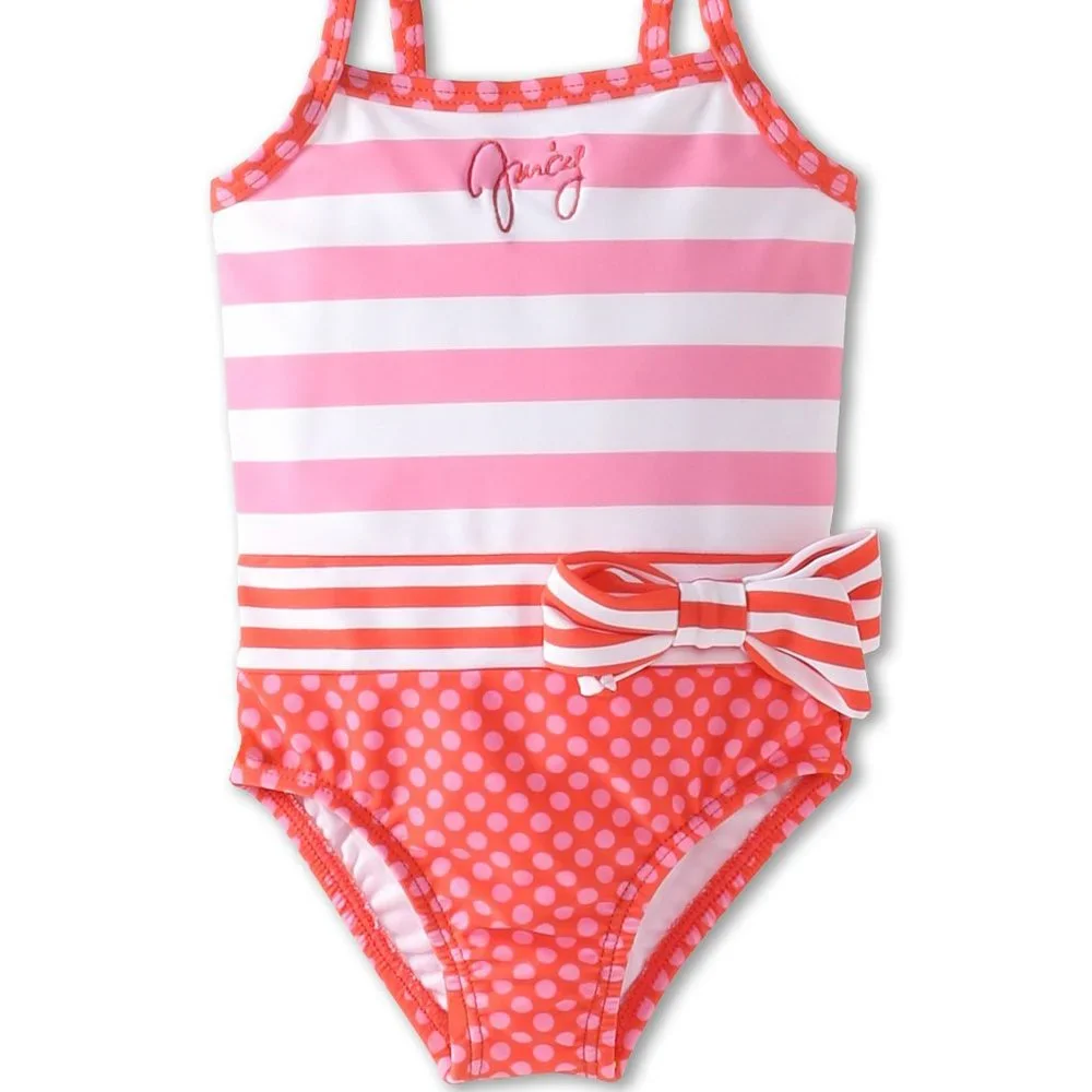 Juicy Couture Baby Infant Girl Size 3 - 6 Months Striped Swim Suit